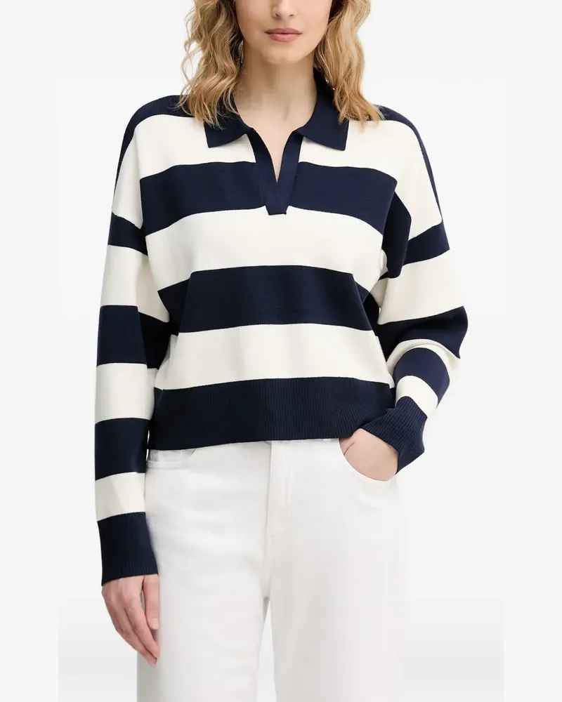 Benetton striped polo-collar sweater - Blau Blau