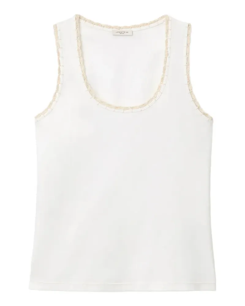 Lafayette148 crochet-trim scoop-neck tank top - Weiß Weiß