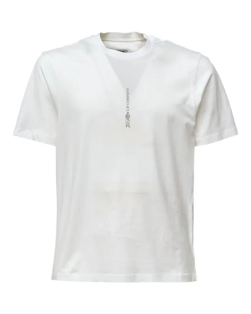 C.P. Company 30/1 T-Shirt mit Logo-Print - Weiß Weiß