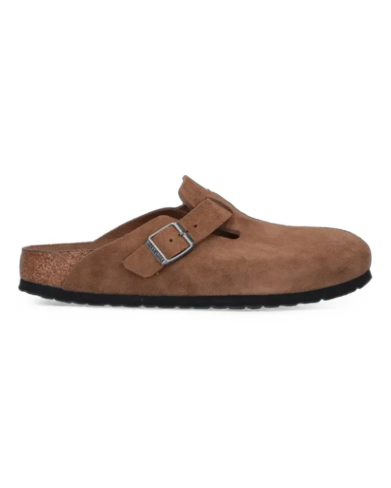 Birkenstock Boston Mules aus Wildleder mit Schnallenverschluss - Braun Braun