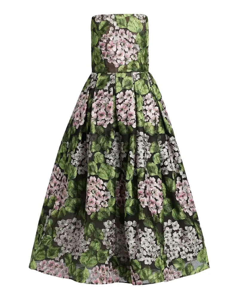 BRONX AND BANCO Kate floral-print strapless midi dress - Grün Grün