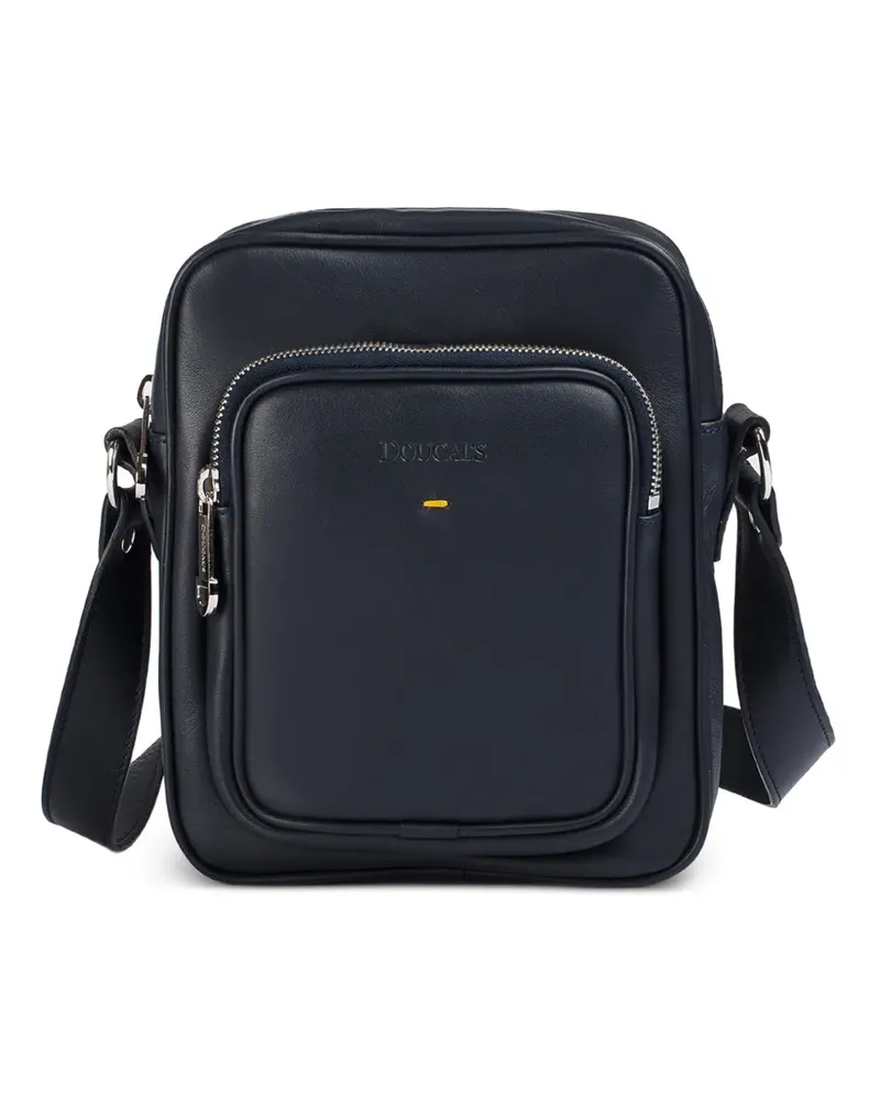 Doucal´s leather messenger bag - Blau Blau