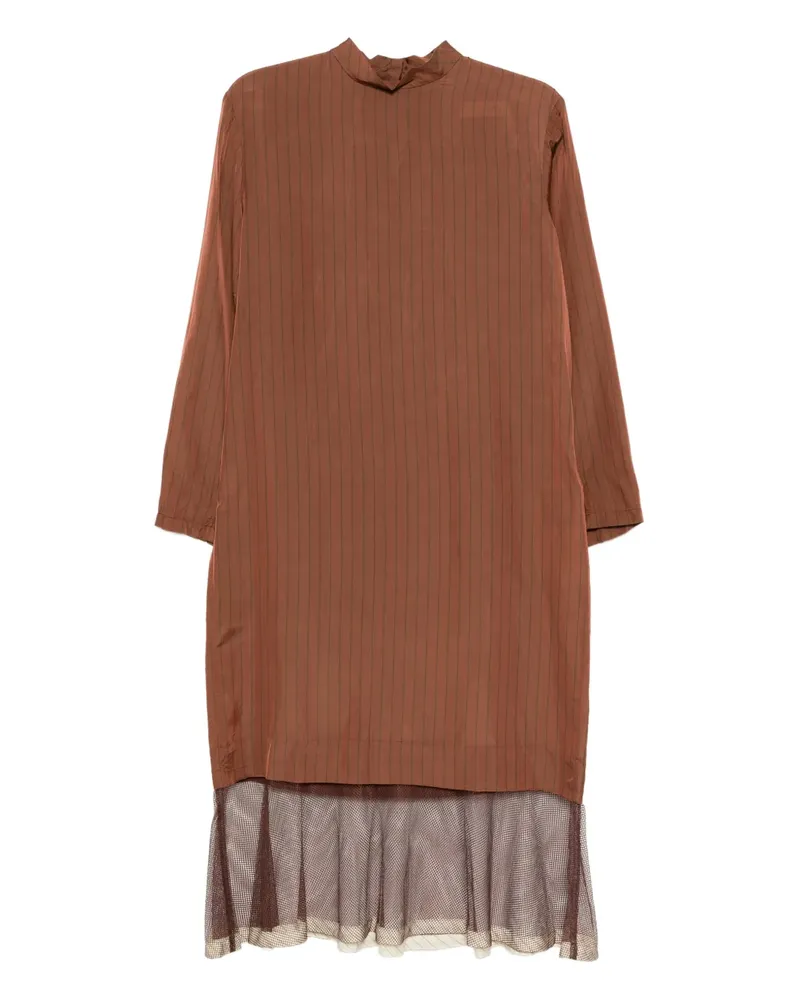 Toga Gestreiftes Midikleid - Braun Braun