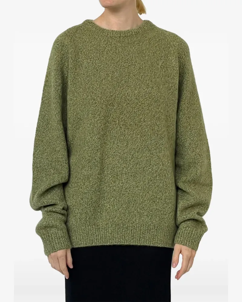 Frenckenberger Melierter Pullover mit Rundhalsausschnitt - Grün Grün
