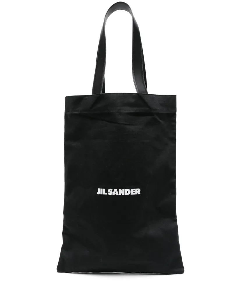 Jil Sander Großer Flat Shopper - Schwarz Schwarz