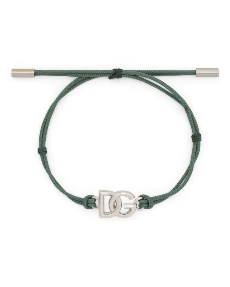Dolce & Gabbana Kordelarmband mit DG-Anhänger - Grün Grün