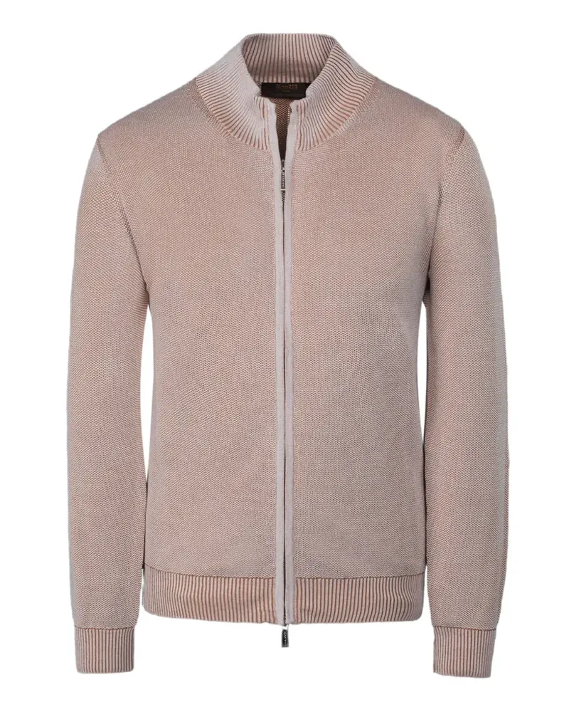 MOORER Urbino Cardigan mit Reißverschluss - Nude Nude