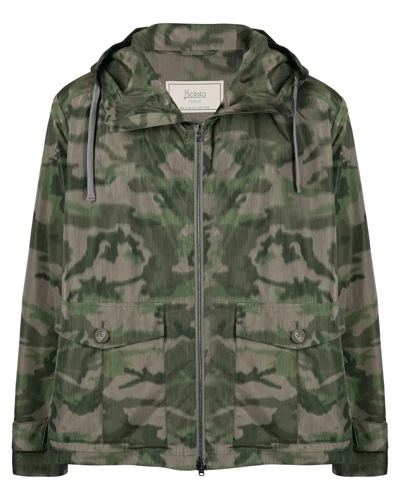 Herno Kapuzenjacke mit Camouflage-Print - Grün Grün
