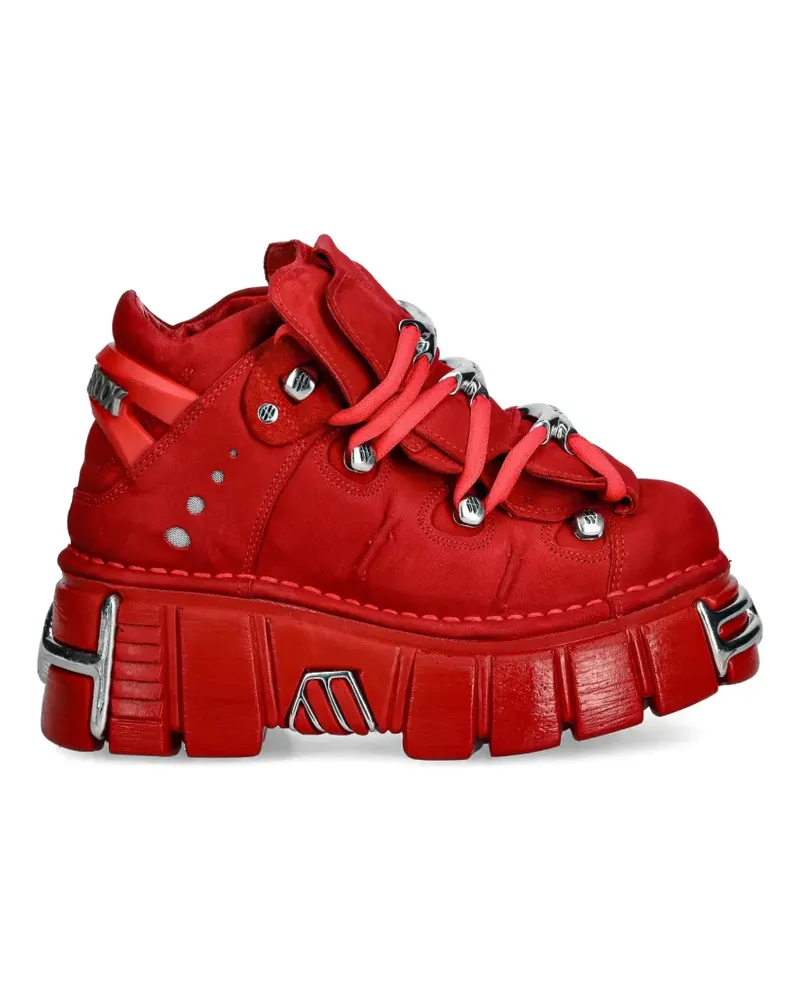 New Rock Hardware-Sneakers mit Schnürung - Rot Rot