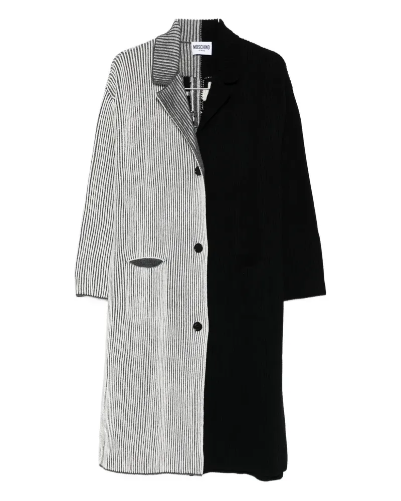 Moschino colourblock knitted coat - Schwarz Schwarz