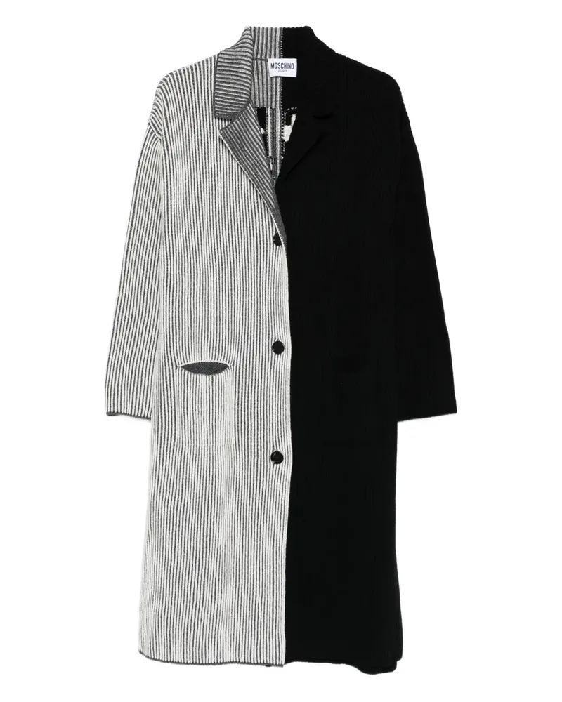 Moschino colourblock knitted coat - Schwarz Schwarz