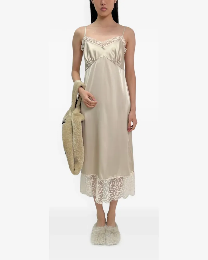 Simone Rocha Camisole-Kleid mit Spitzenborte - Nude Nude