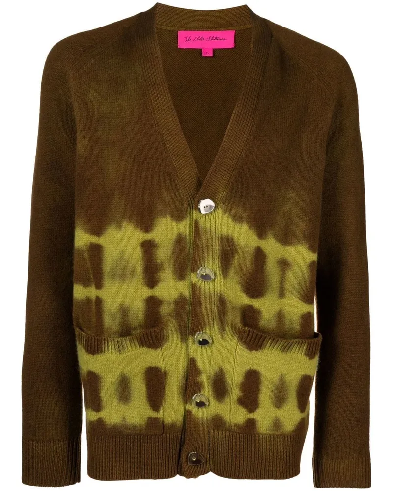 The Elder Statesman Kaschmircardigan mit Batikmuster - Braun Braun