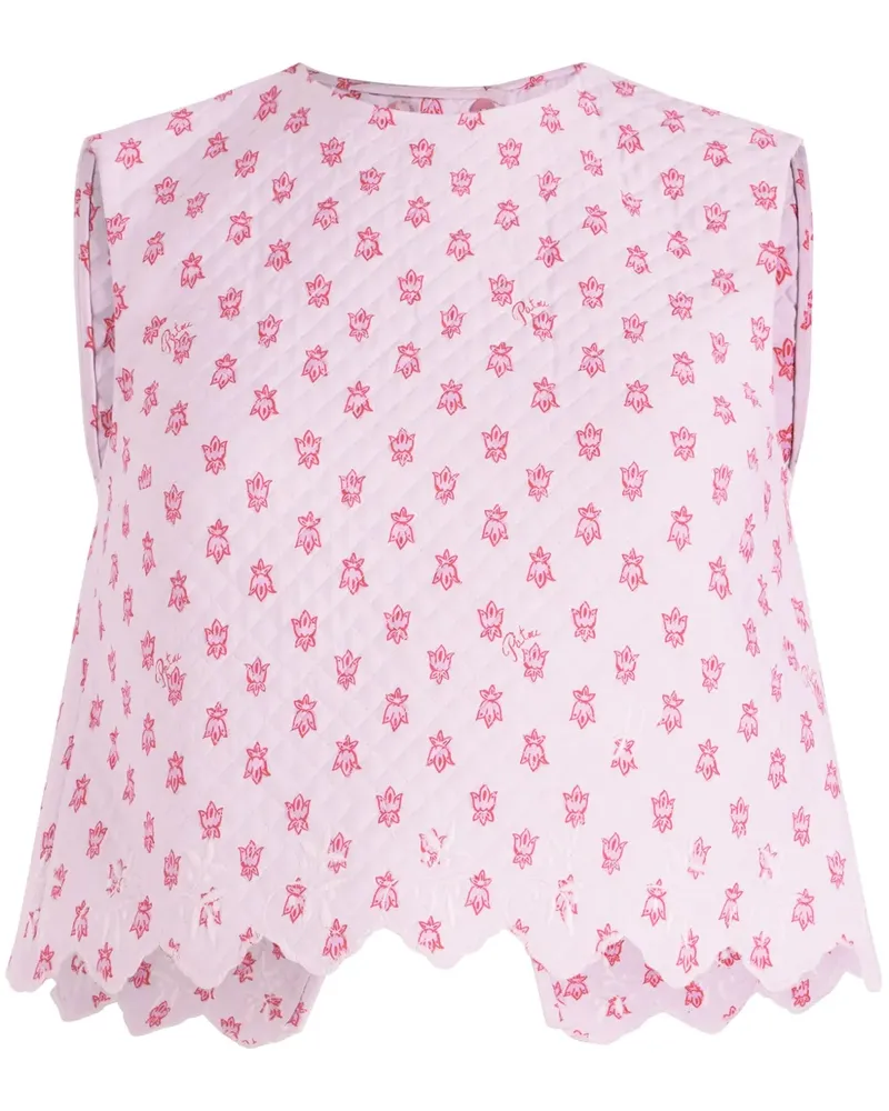 Patou Gestepptes Cropped-Top mit Blumen-Print - Rosa Rosa