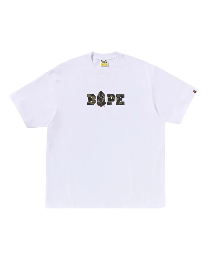 BAPE T-Shirt mit Camouflage-Print - Weiß Weiß
