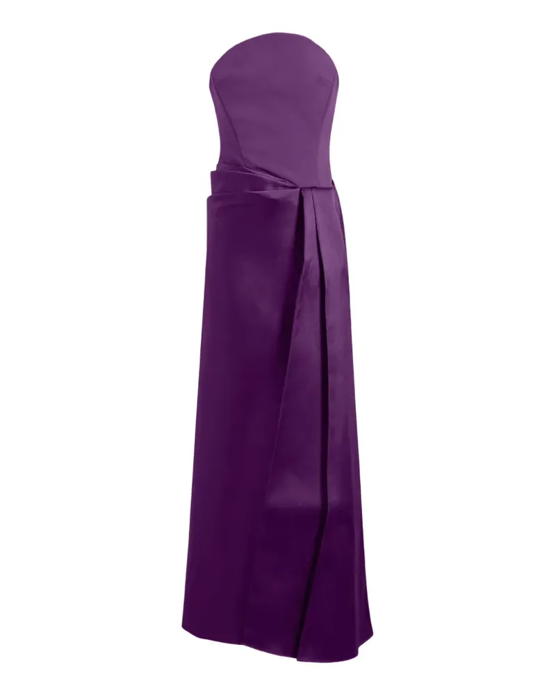 Solace London Drapiertes Seri Maxikleid ohne Träger - Violett Violett