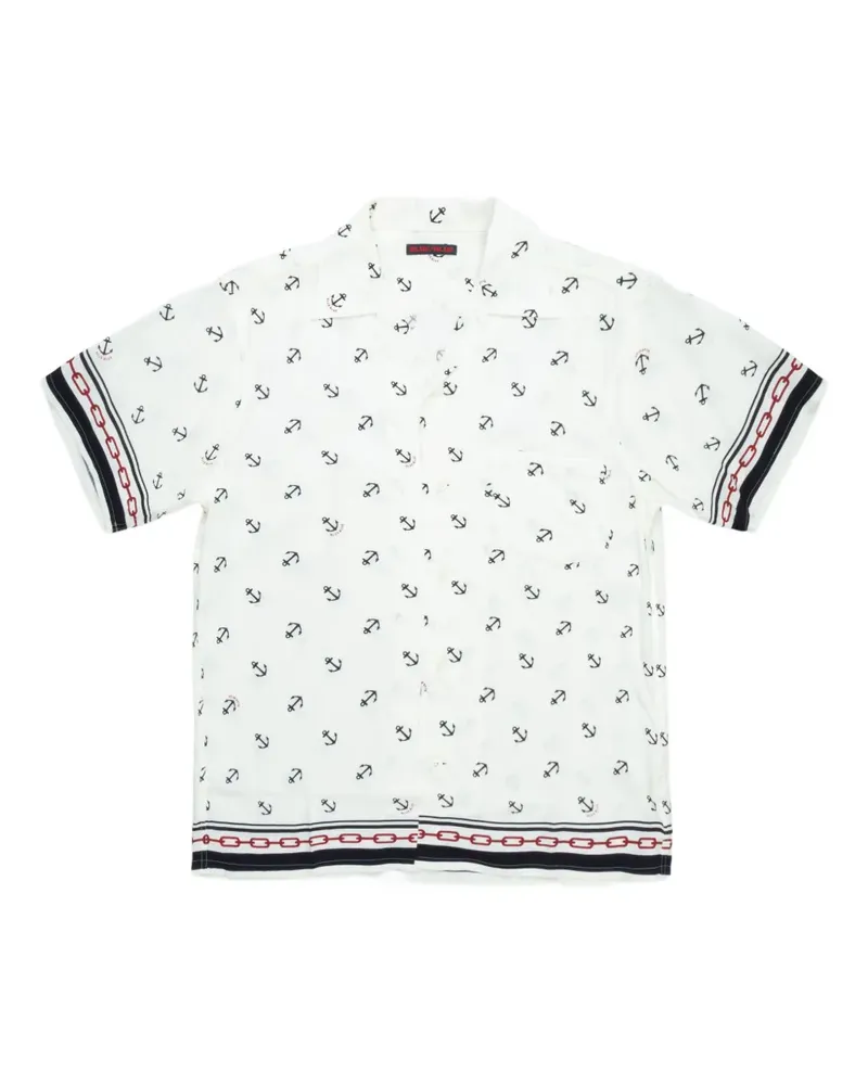 Blue Blue Japan Hemd mit grafischem Print - Weiß Weiß