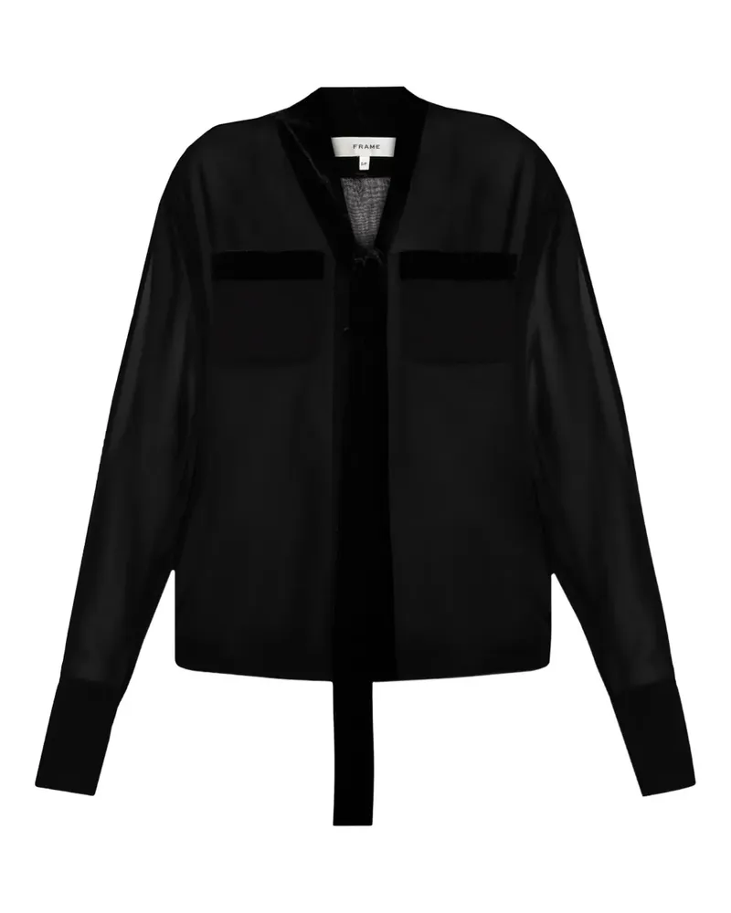 Frame Denim pocket tie-detail blouse - Schwarz Schwarz