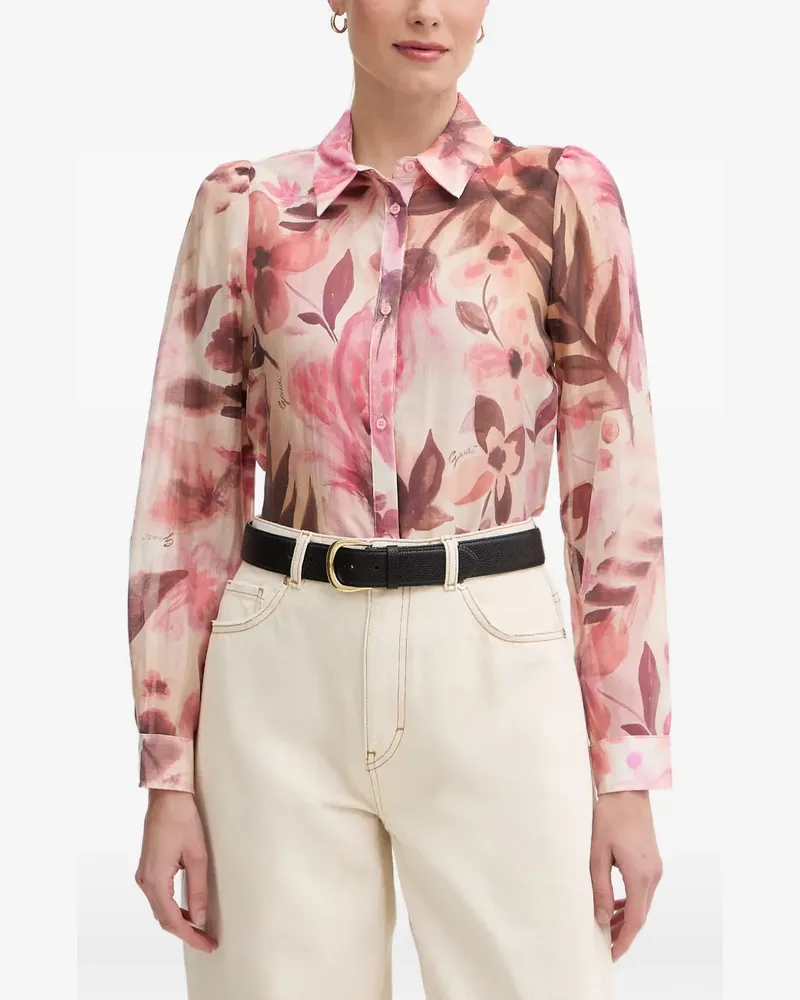 Gaudi floral-print puff-sleeve shirt - Rosa Rosa