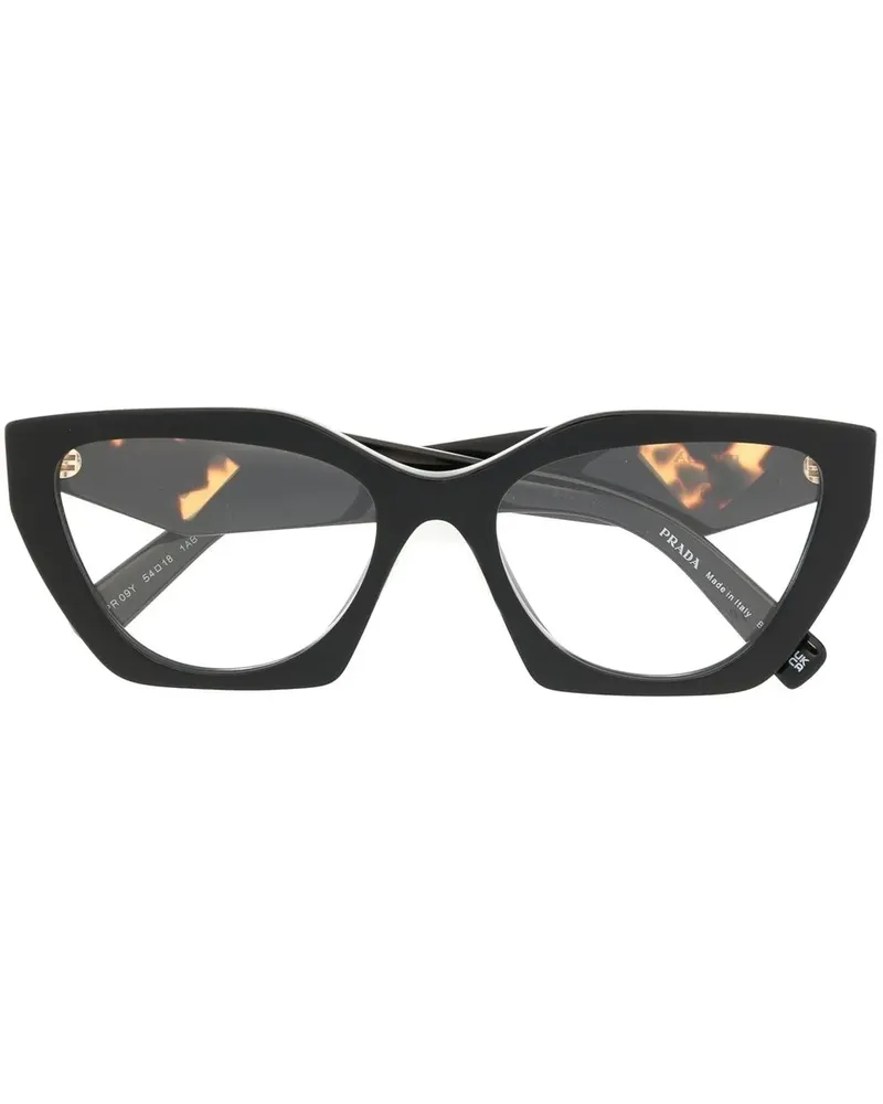 Prada Cat-Eye-Brille mit Logo-Gravur - Schwarz Schwarz