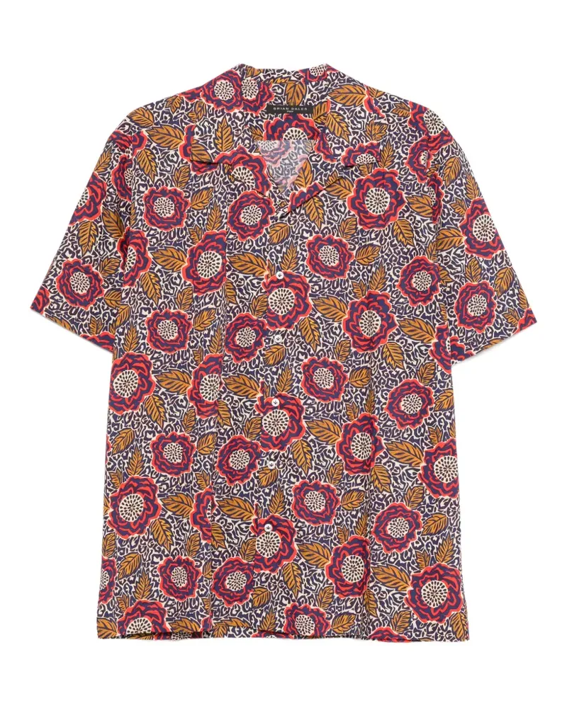 Brian Dales floral-print short-sleeve shirt - Blau Blau