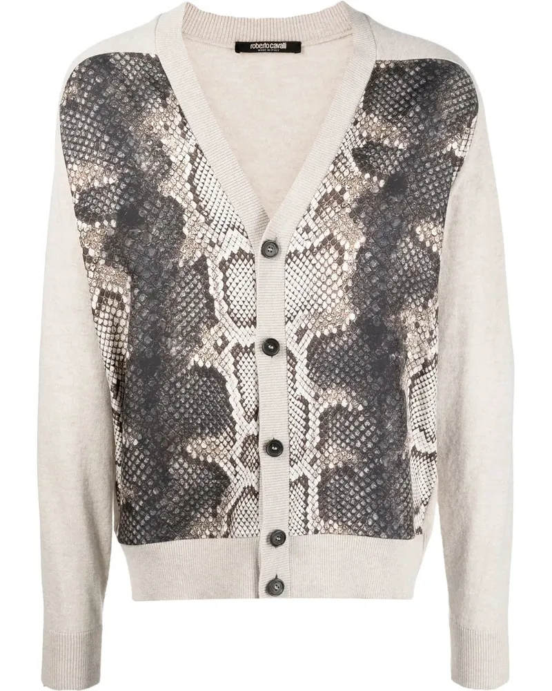 Roberto Cavalli Cardigan mit Schlangen-Optik - Nude Nude