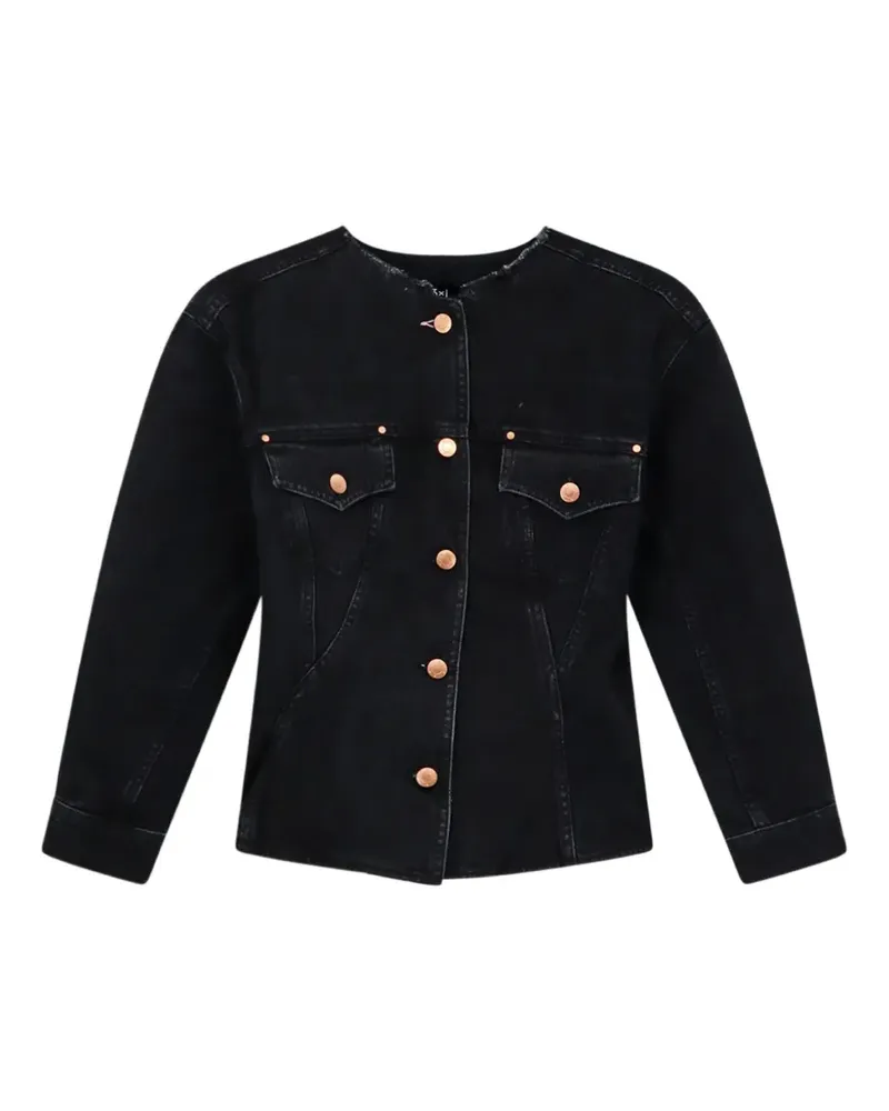 3x1 Pick Dumbo collarless denim jacket - Schwarz Schwarz