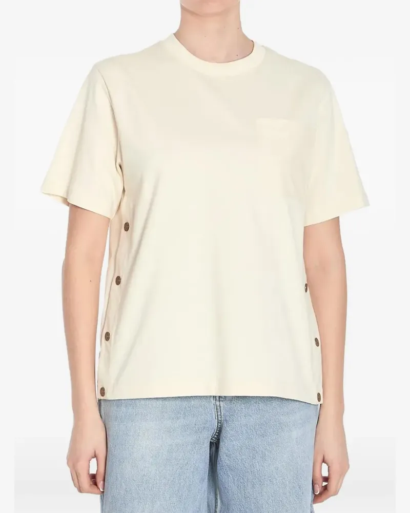 Moncler T-Shirt mit Zierknöpfen - Nude Nude