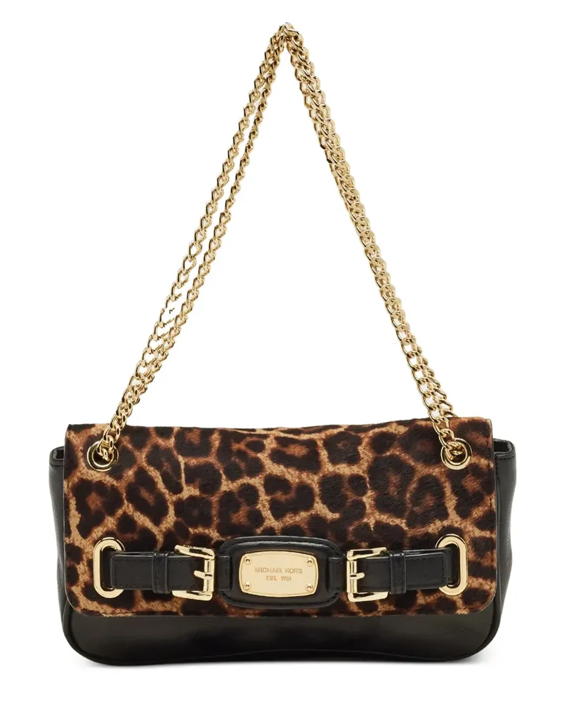 Michael Kors Hamilton Schultertasche mit Leoparden-Print - Schwarz Schwarz