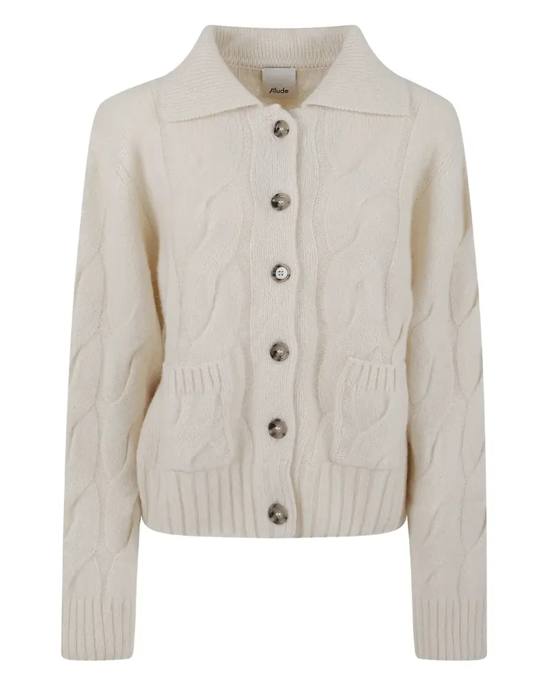 ALLUDE Cardigan mit Zopfmuster - Nude Nude