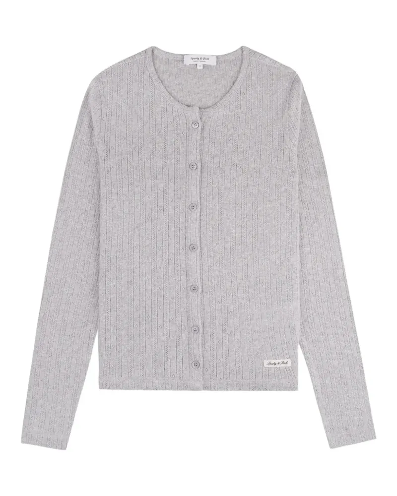 SPORTY & RICH logo-patch cardigan - Grau Grau