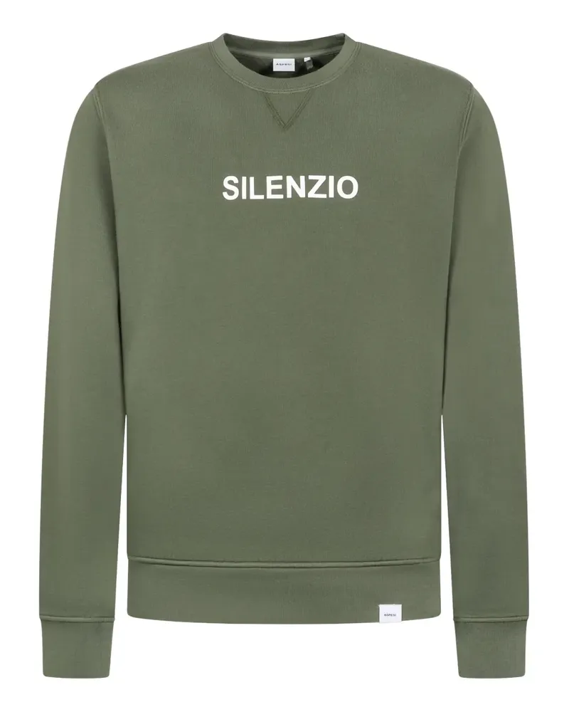 ASPESI Sweatshirt mit Print - Grün Grün