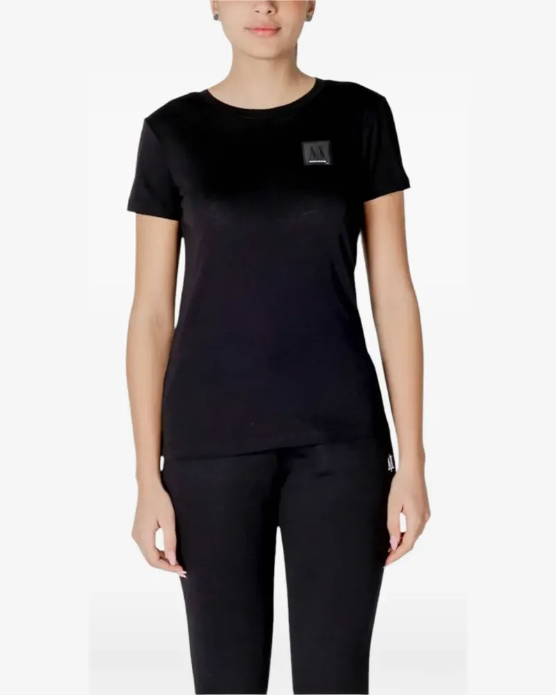 Armani Exchange logo-patch T-shirt - Schwarz Schwarz