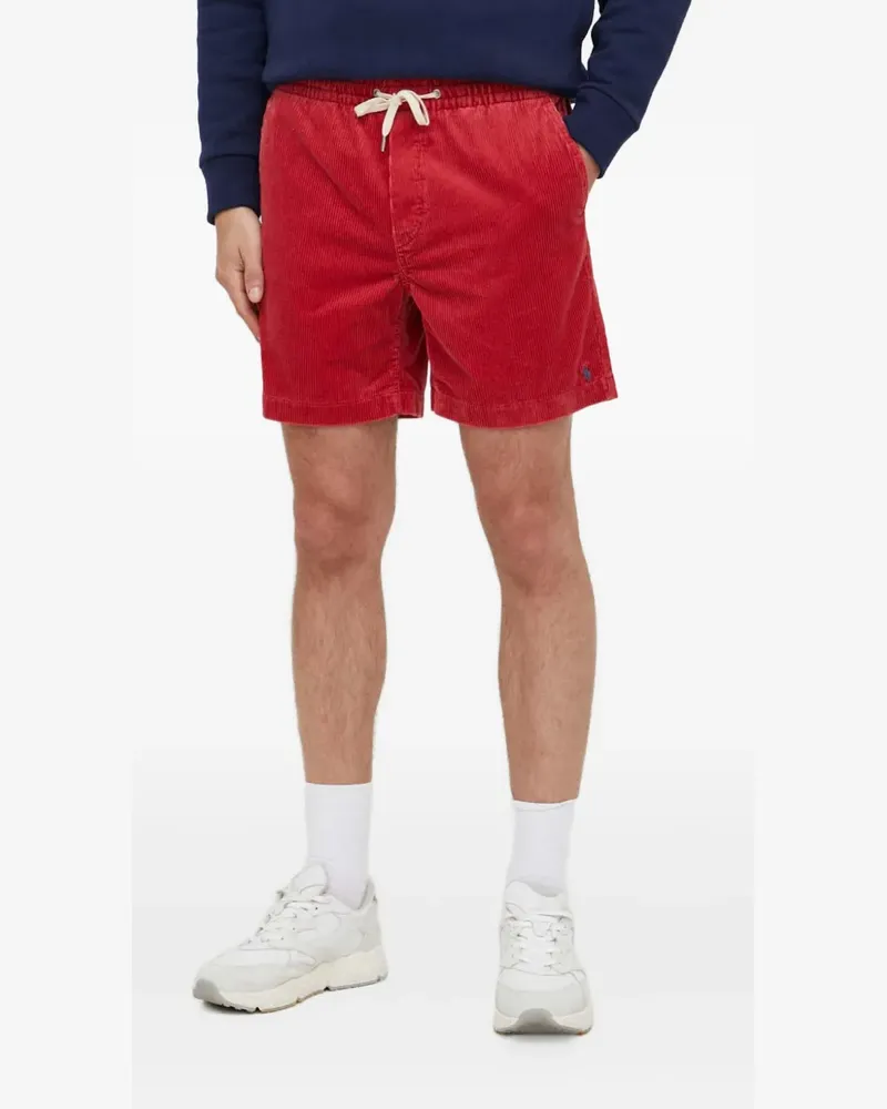 Ralph Lauren embroidered-logo corduroy shorts - Rot Rot