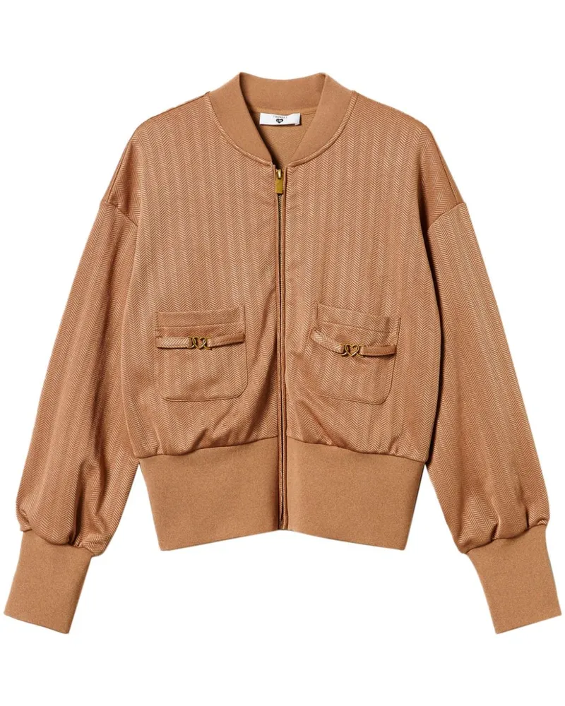 Twin-Set Bomberjacke mit Jacquardmuster - Braun Braun