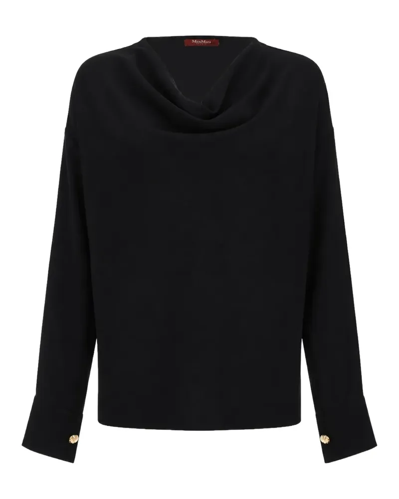 Max Mara cowl-neck button-cuff blouse - Schwarz Schwarz