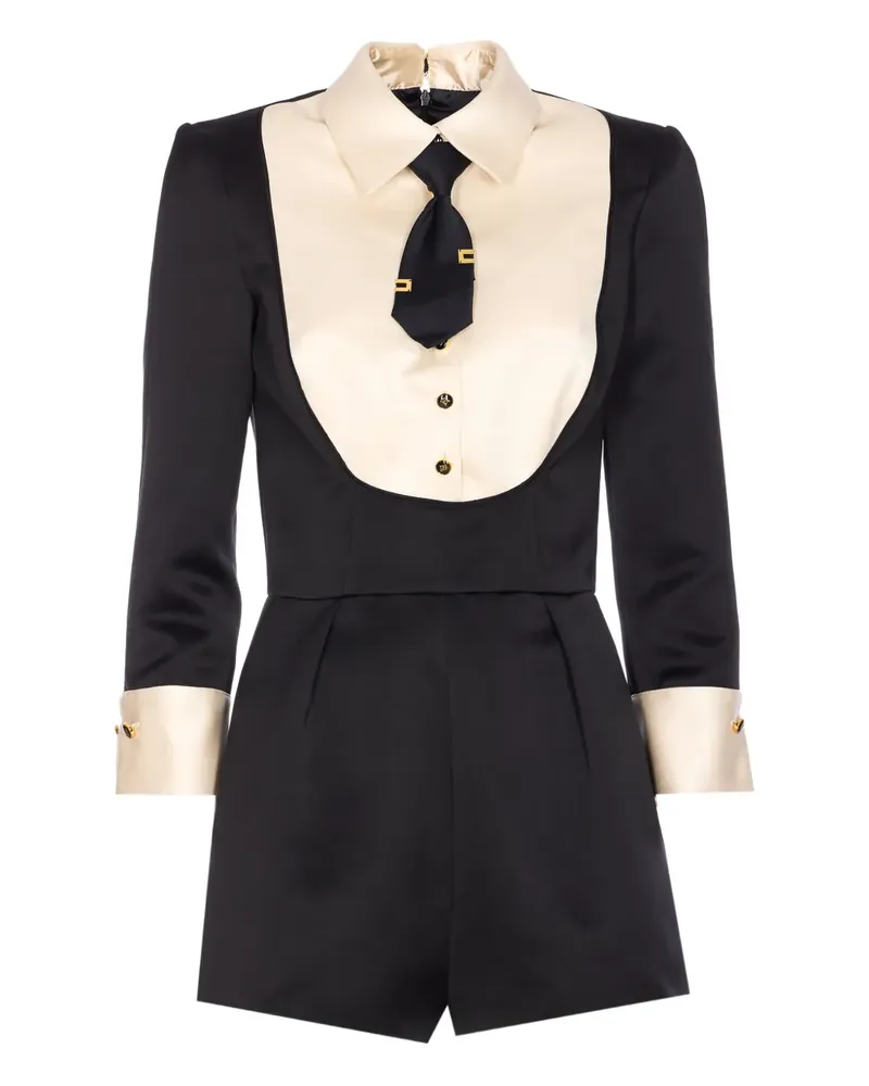 Elisabetta Franchi Playsuit mit Schnürung - Schwarz Schwarz