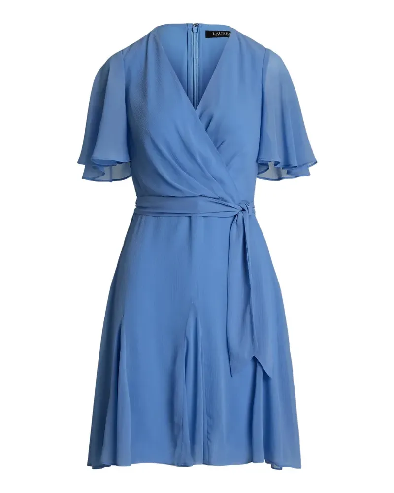 Ralph Lauren wrap-style flutter-sleeve mini dress - Blau Blau