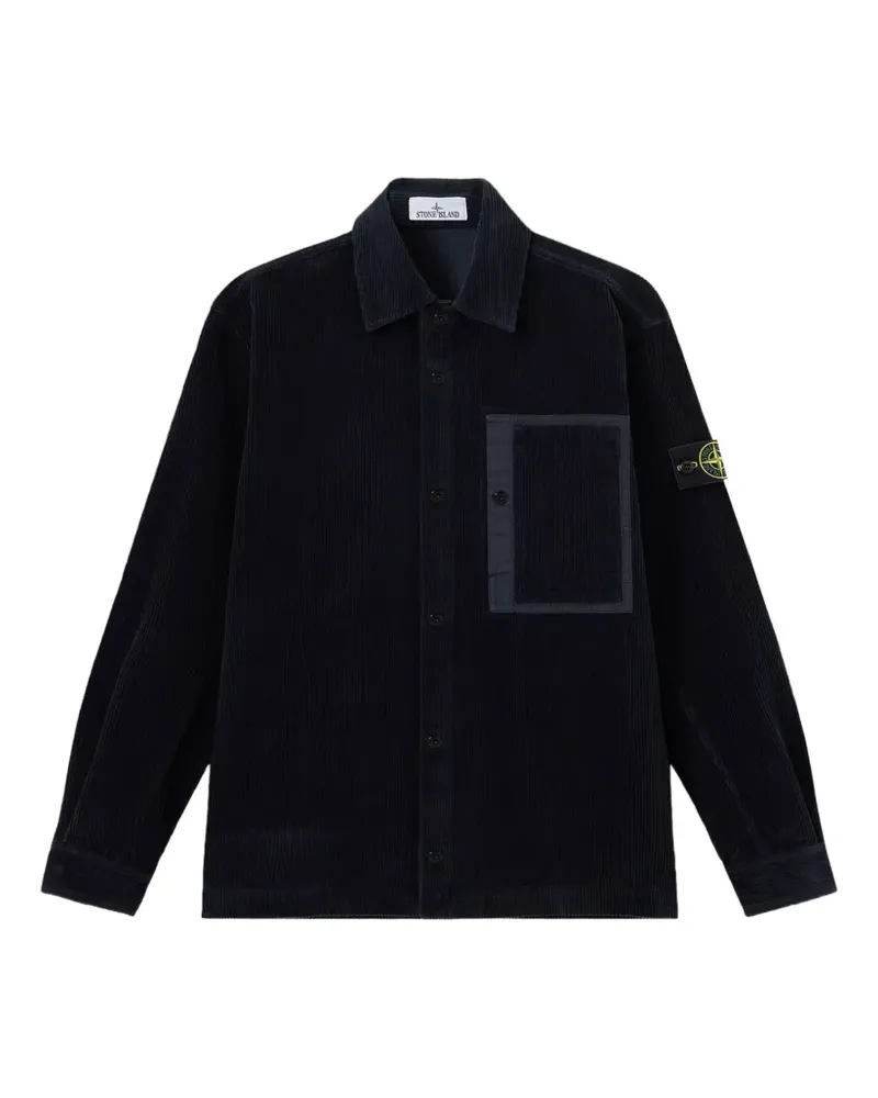 Stone Island Hemdjacke mit aufgesetzter Tasche - Blau Blau