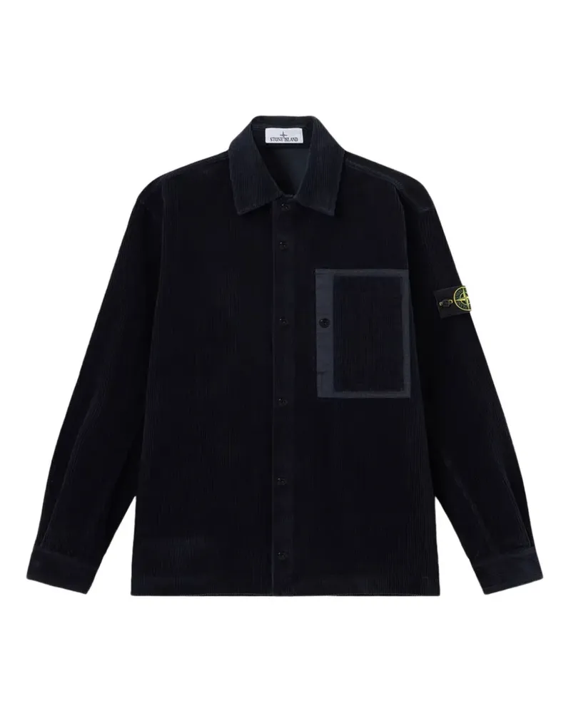 Stone Island corduroy patch-pocket overshirt - Blau Blau