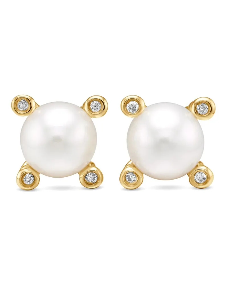 David Yurman 18kt Gelbgoldohrstecker mit Perlen und Diamant 7,4mm Gold