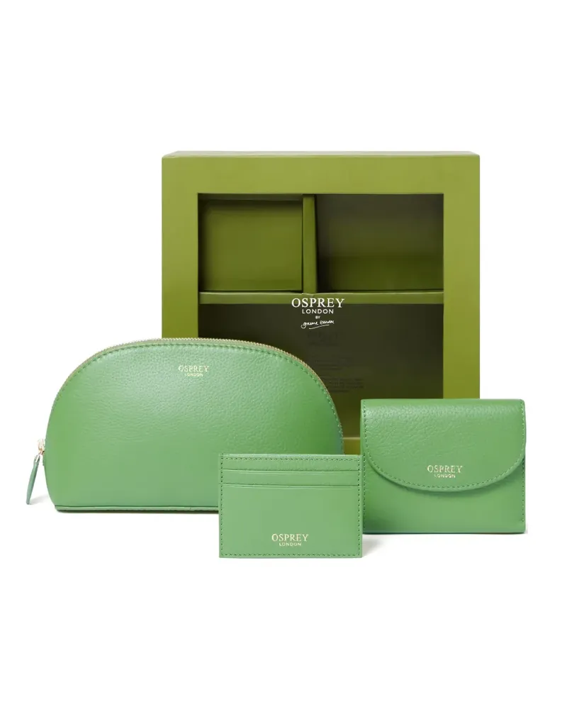 Osprey logo-print leather travel set - Grün Grün