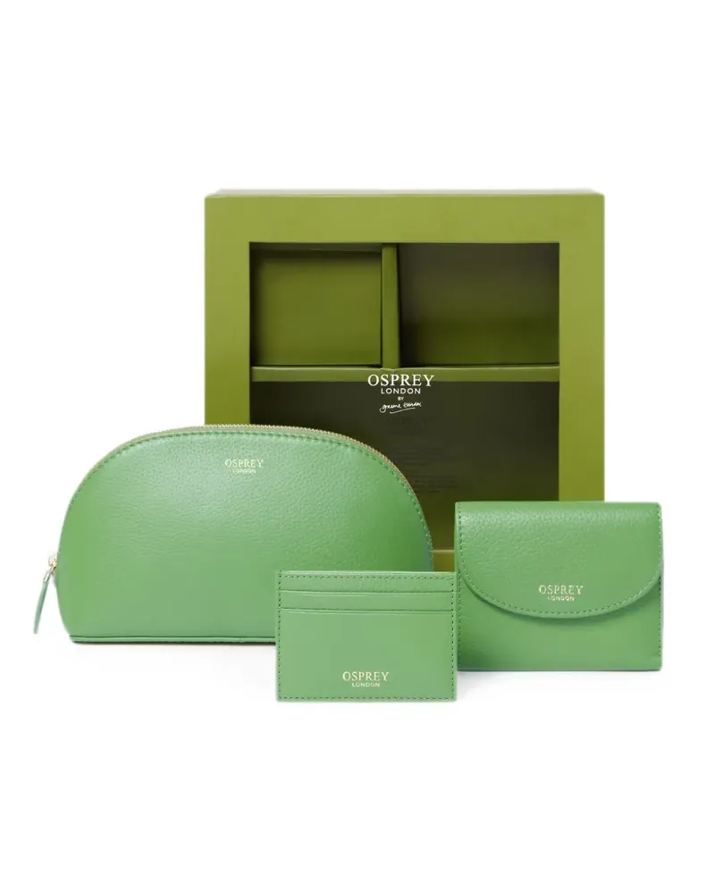 Osprey logo-print leather travel set - Grün Grün