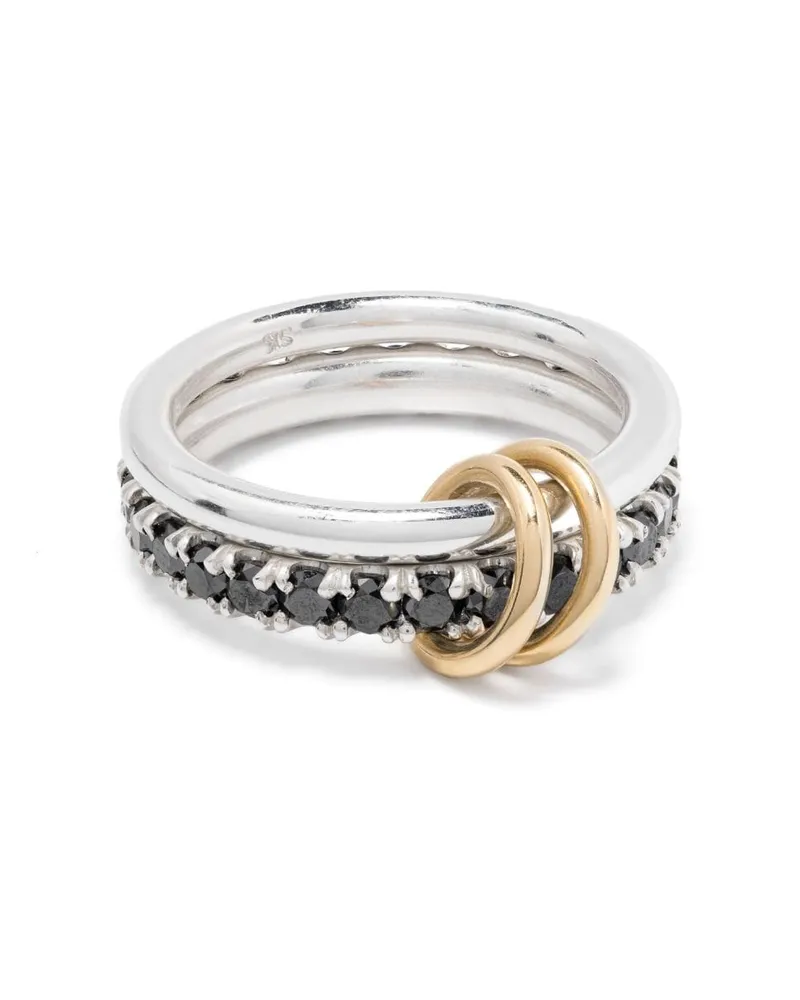 Spinelli Kilcollin Verbundene 18kt Enzo SG Noir Gelbgoldringe mit Diamanten - Silber Silber