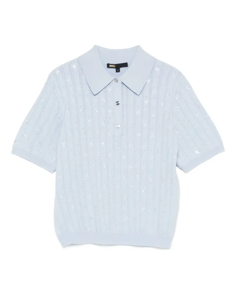 Maje Verziertes Oberteil mit Polokragen - Blau Blau