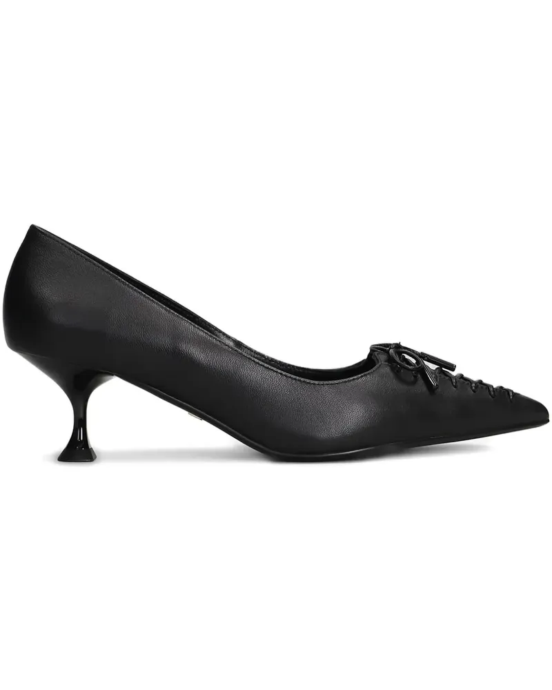 Lola Cruz Navari Pumps mit Schnürung 55mm - Schwarz Schwarz