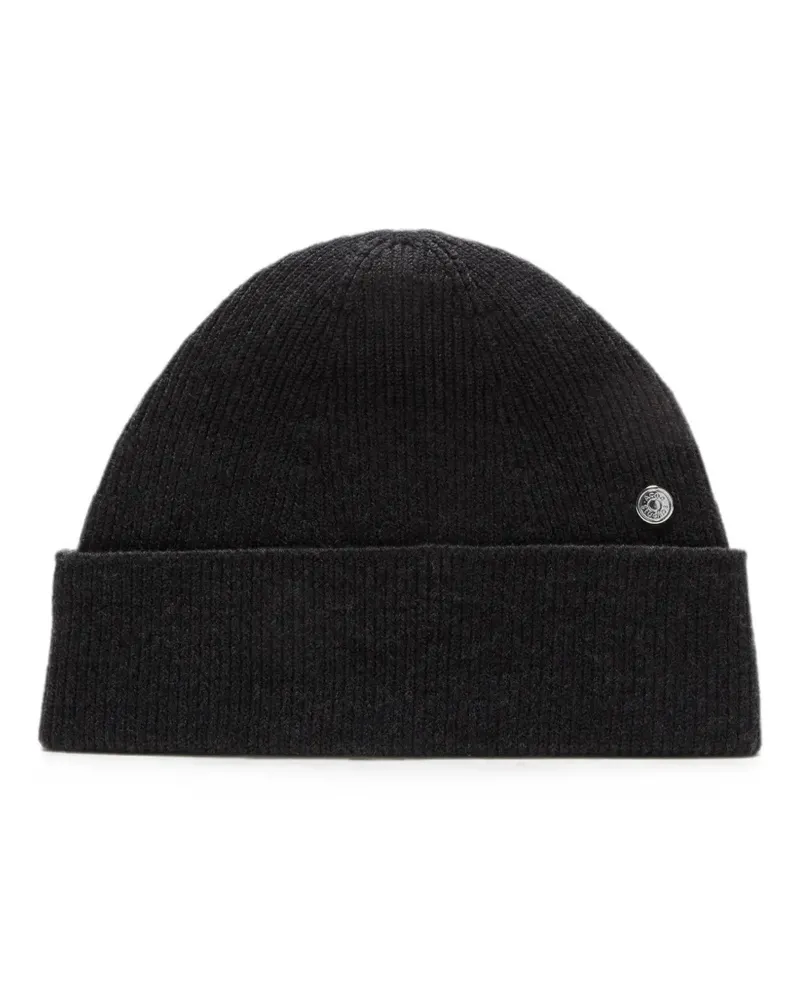 Acne Studios Beanie aus Wolle mit Nieten - Schwarz Schwarz