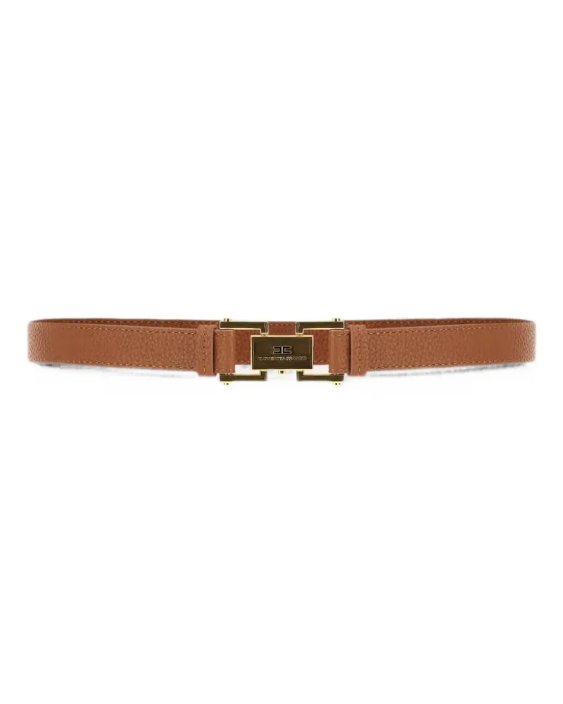 Elisabetta Franchi Gürtel mit Logo - Braun Braun