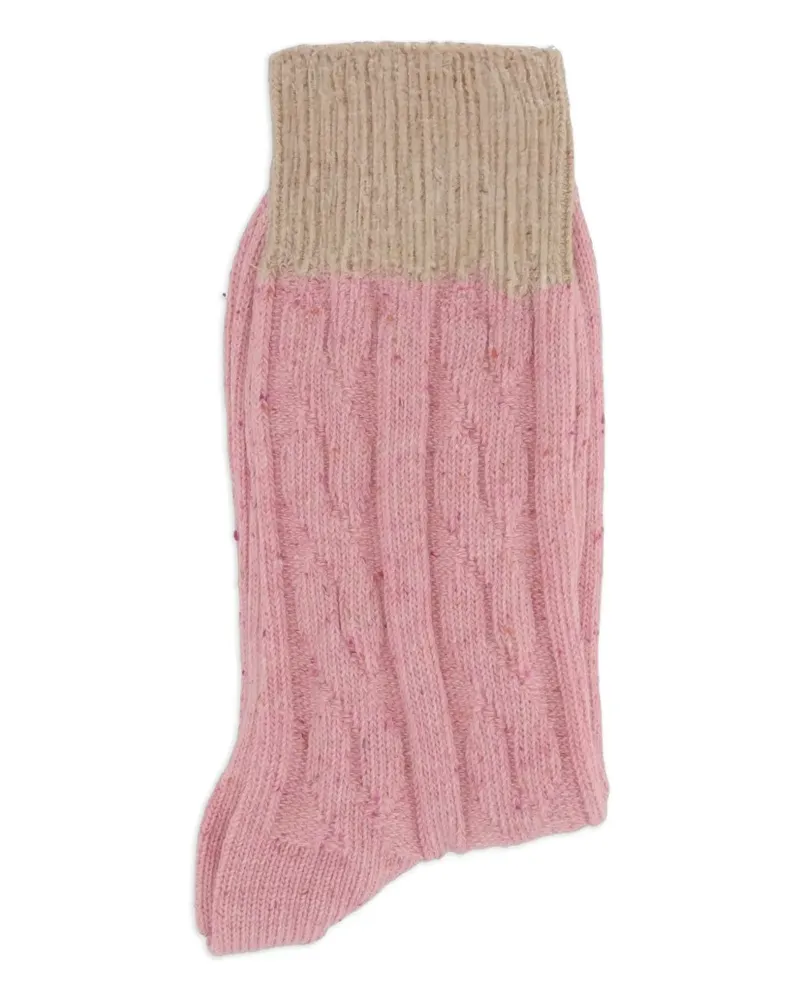 Paul Smith Socken mit Zopfmuster - Rosa Rosa