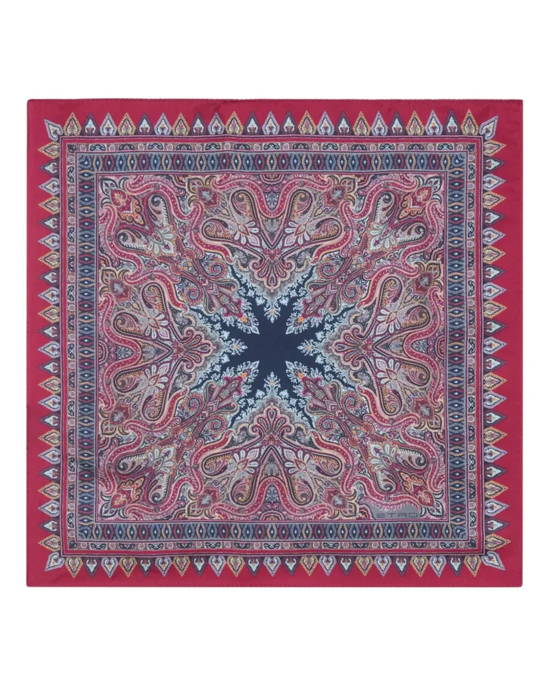 Etro Einstecktuch aus Seide mit Paisleymuster - Rot Rot